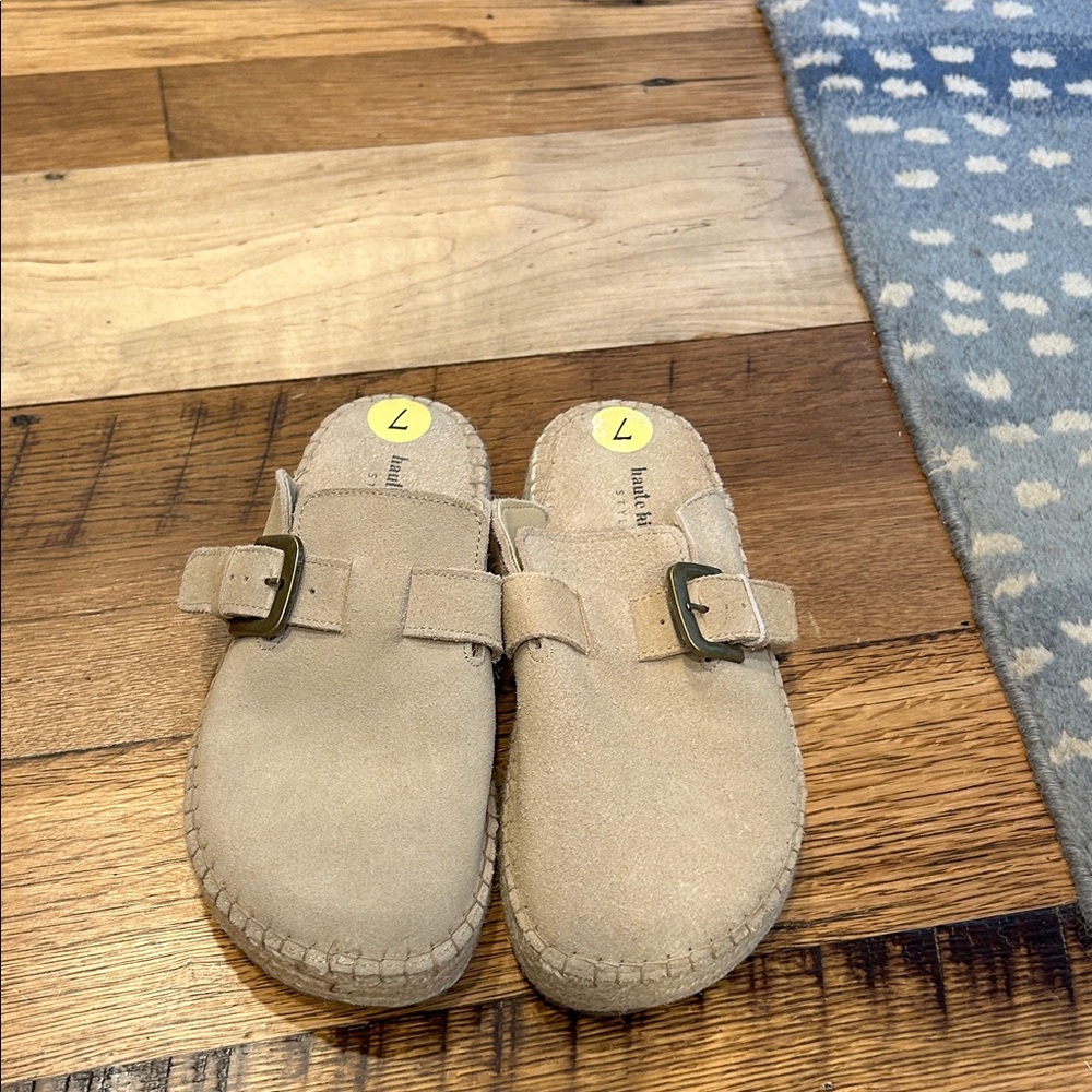 Haute Hippie Tan Suede Espadrille Mules 7